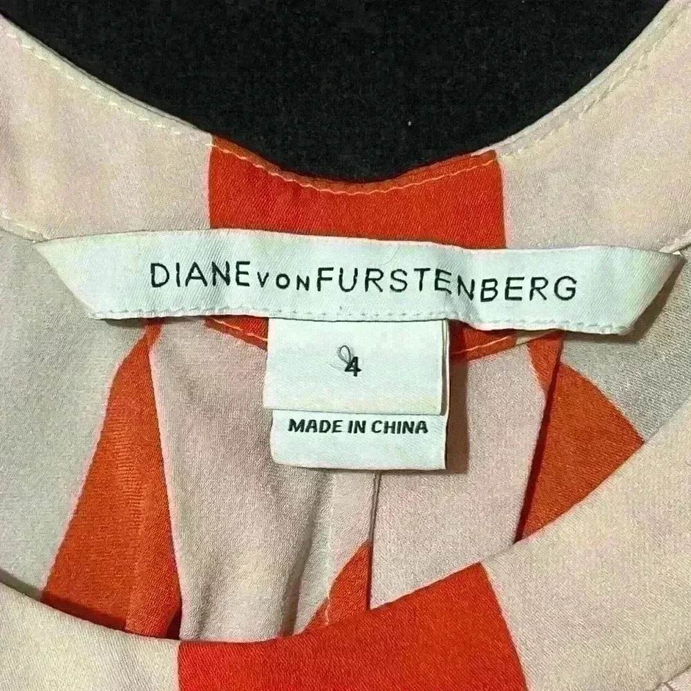 Diane Von Furstenberg Pastel Summer Striped Nautical Pink Silk Womens Size 4 DVF - Picture 3 of 5